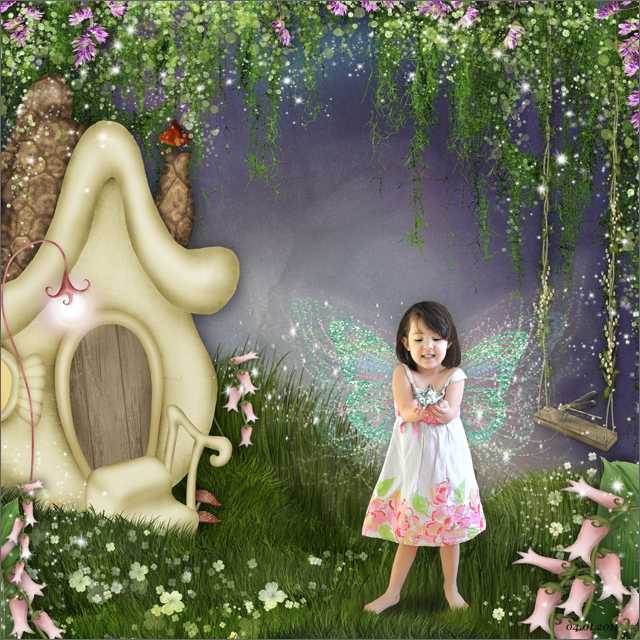 Digital Layouts: Fairyland Home, Elf Hat 3 Frame, and 2 Frame&nbsp;Stamp