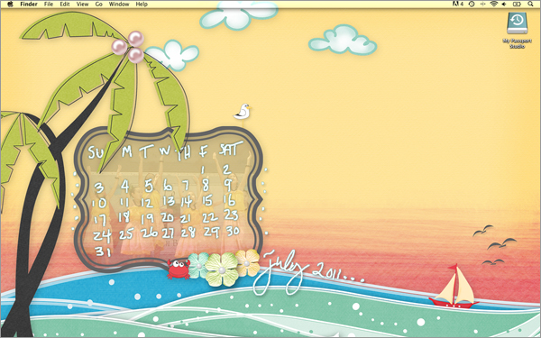July Desktop w/Calendar